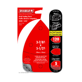 Diablo DCTCAT120H05G 3-7/8" x 5-1/2"  120-Grit Hook & Lock™ CAT/Mouse Detail Sanding Sheets (5-Pack)